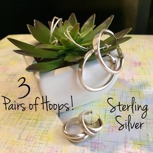 Sterling Silver Hoops Bundle